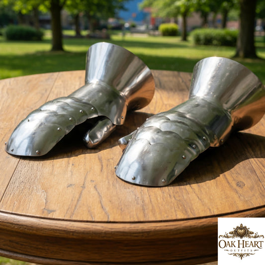 Mild steel Gauntlets : SCA Gloves with Leather