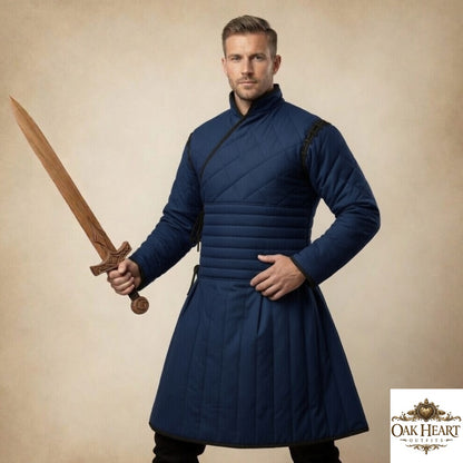 Medieval Padded Gambeson Jacket – Quilted Cotton Armor for LARP, Cosplay, SCA & Reenactment