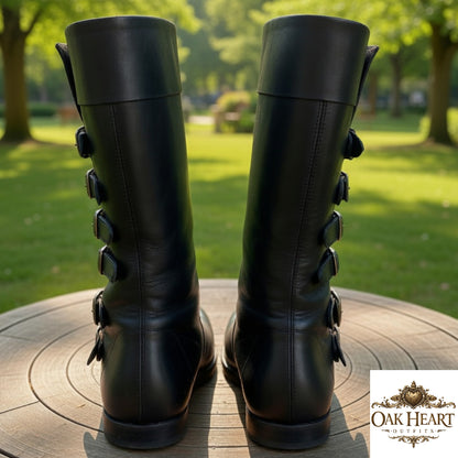 Leather Viking Long Boots | Medieval Shoes