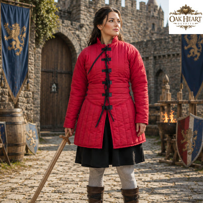 Women's Cotton Padded Gambeson | Medieval Quilted Armor Jacket | LARP Ren Faire SCA Costume