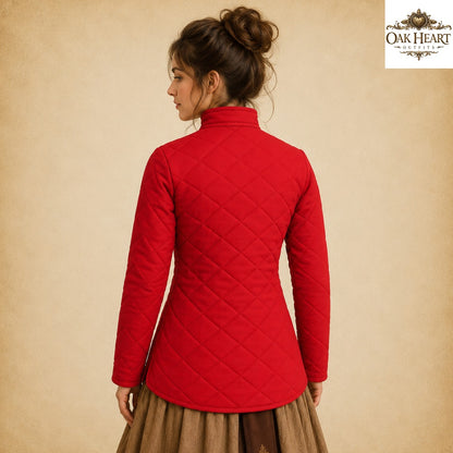 Red Medieval Gambeson Jacket | Quilted Padded Armor