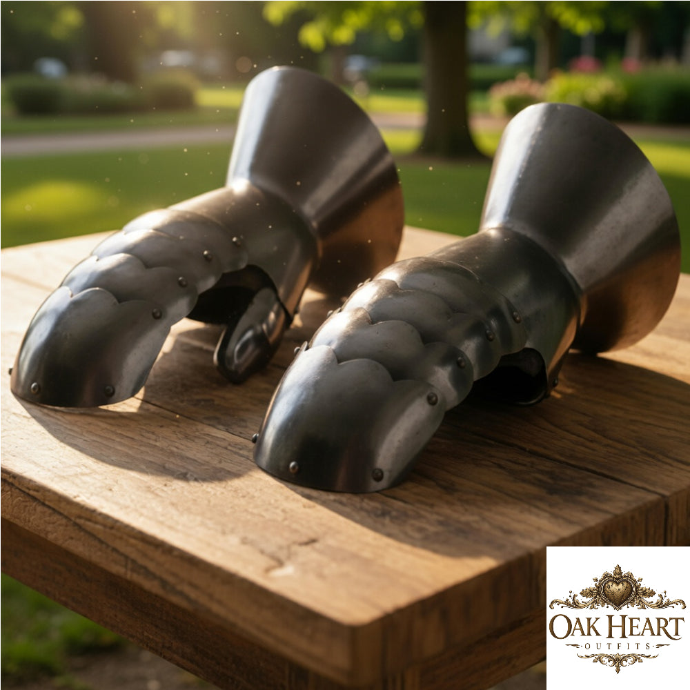 Mild steel Gauntlets : SCA Gloves with Leather