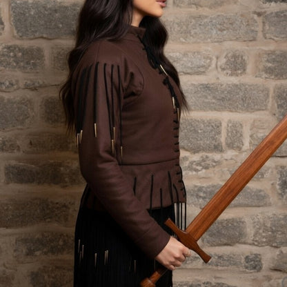 Yellow Lace-Up Medieval Archer Top – Viking Gambeson for LARP, Ren Faire & Reenactment