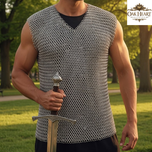 Butted Chainmail Vest Aluminum – 10MM Round Rings 16G LARP Armor