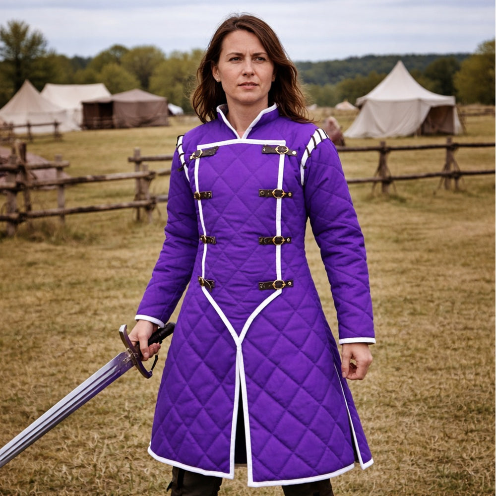 Medieval Gambeson LARP Armor – Viking Padded Jacket Full Sleeves Reenactment Costume