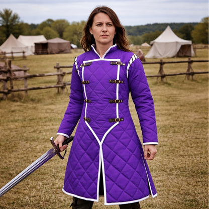 Medieval Gambeson LARP Armor – Viking Padded Jacket Full Sleeves Reenactment Costume