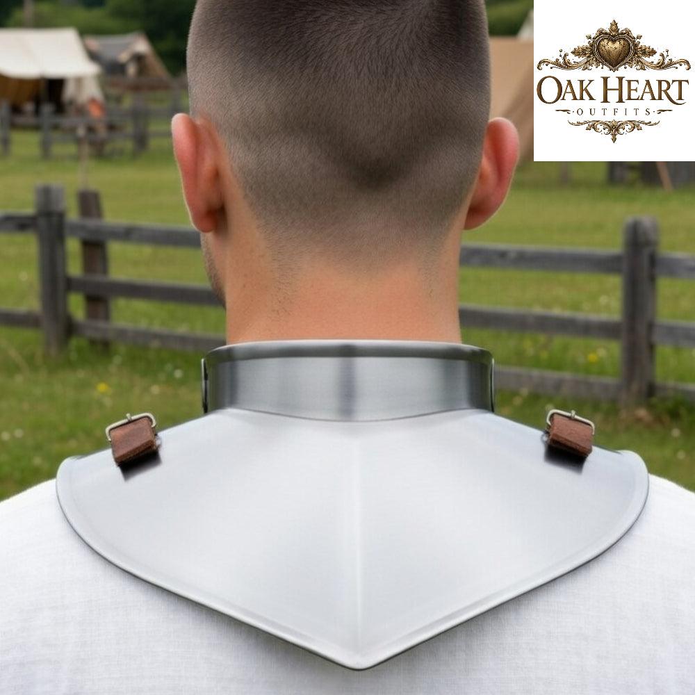 Medieval Gorget 18 Gauge Steel Neck Armor HEMA LARP Cosplay Reenactment Costume