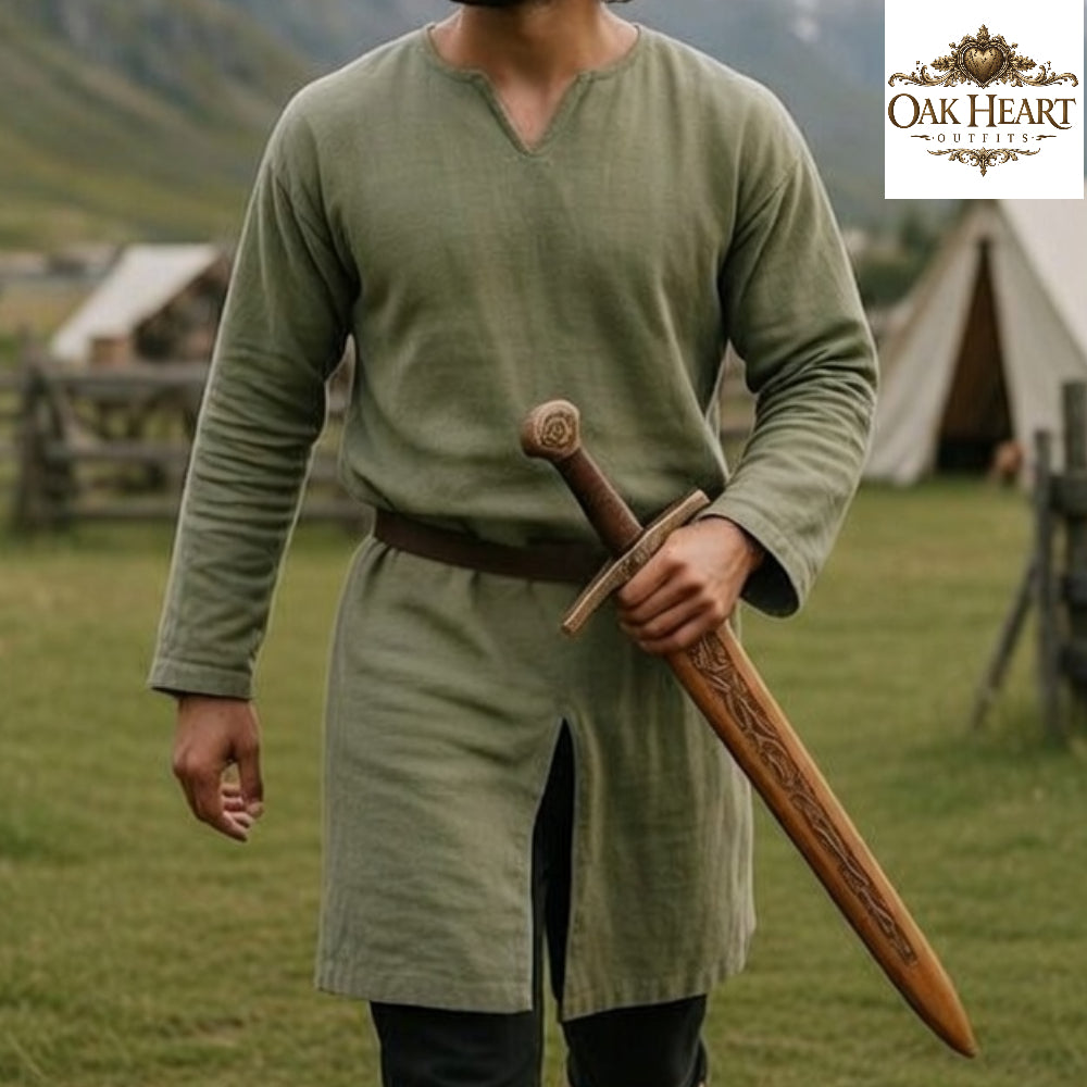 Renfaire Tunic Men Cotton Medieval Shirt Viking Costume Celtic Tunic Renaissance