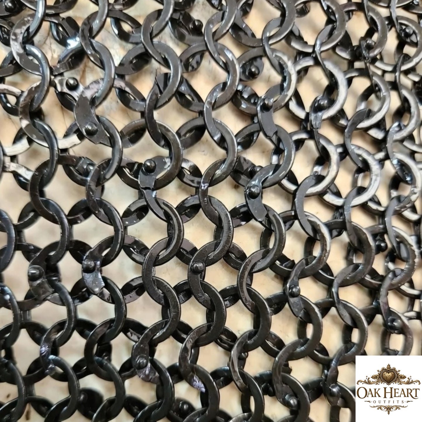 Medieval Chainmail Shirt 9mm Mild Steel Short Sleeve Hauberk LARP Gear