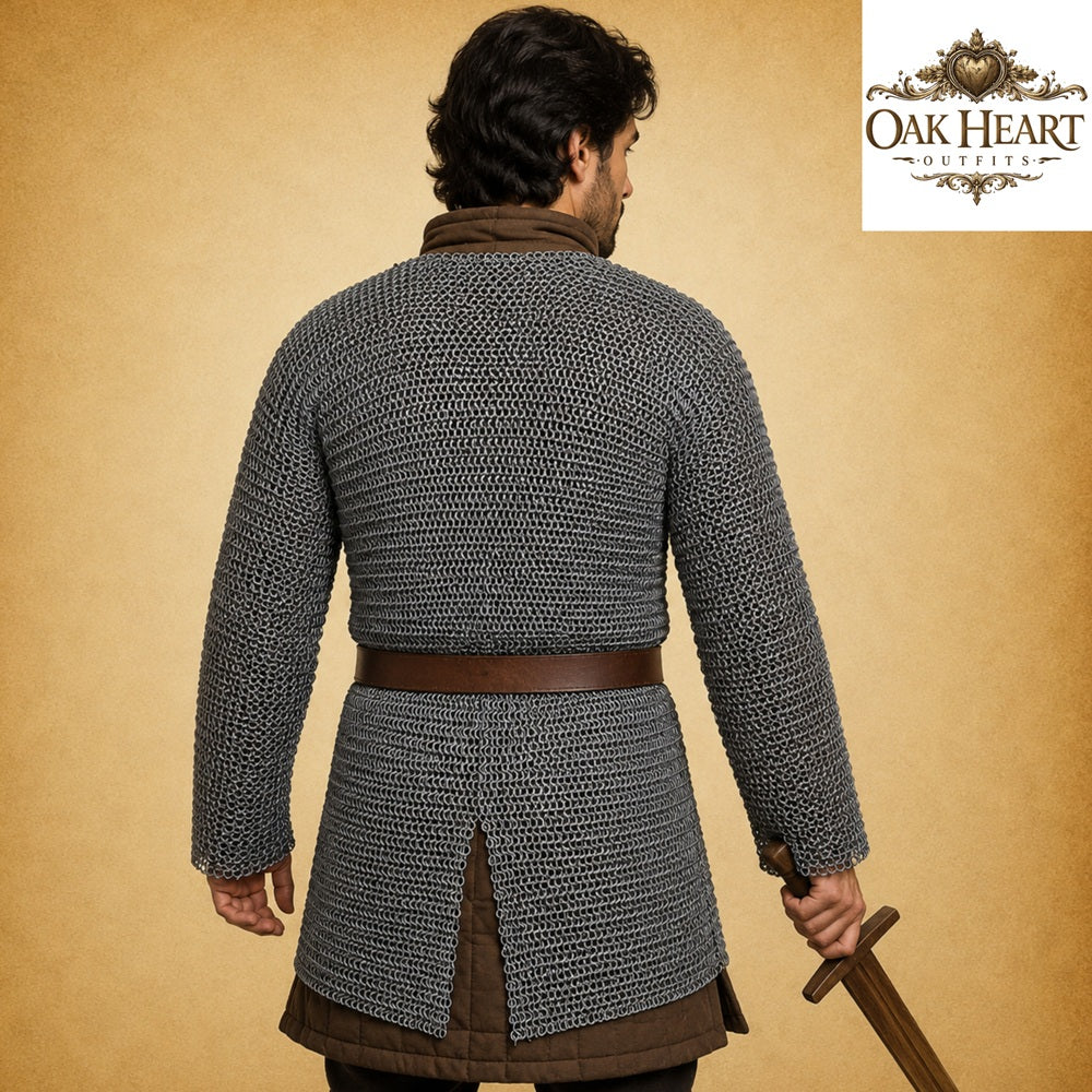 Medieval 8MM Round Ring Chainmail Hauberk – Viking Halloween Armor Costume