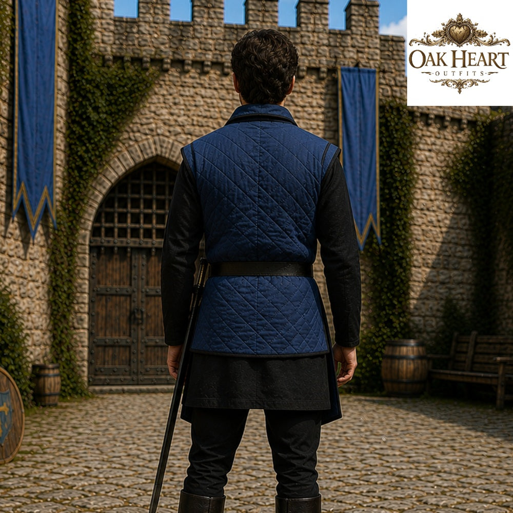 Medieval Wine Red Gambeson Armor – Quilted Viking Jacket for LARP,