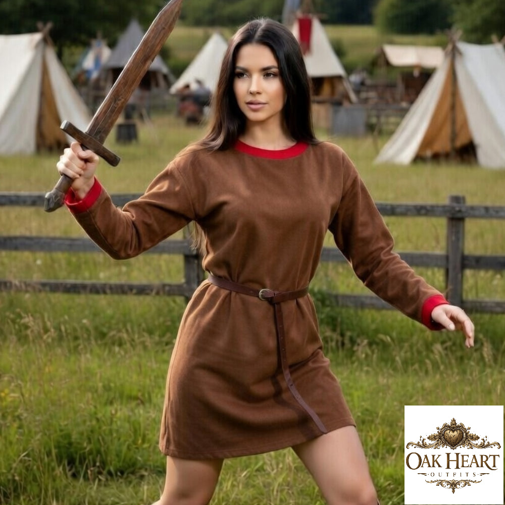 Medieval Tunic – Yellow with Red Accents | Knight Costume for LARP & Renaissance Faire  Option 2 (keyword-rich):