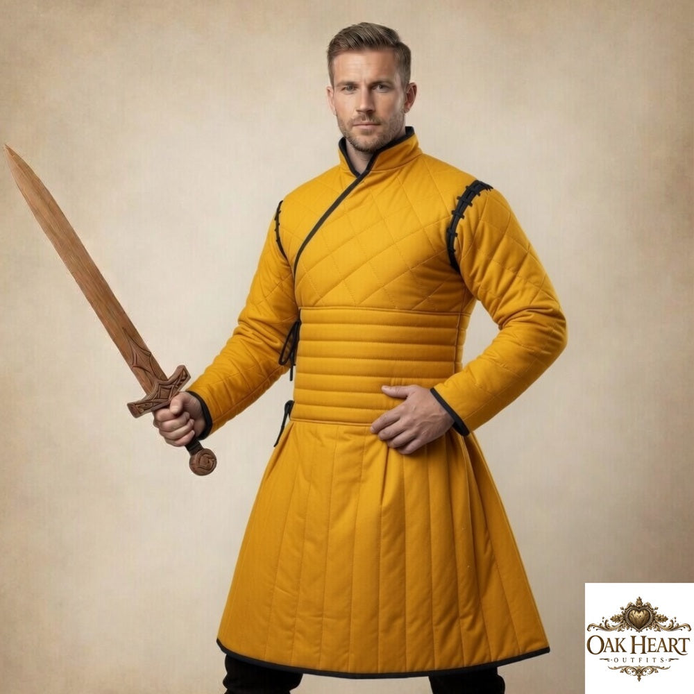 Medieval Padded Gambeson Jacket – Quilted Cotton Armor for LARP, Cosplay, SCA & Reenactment