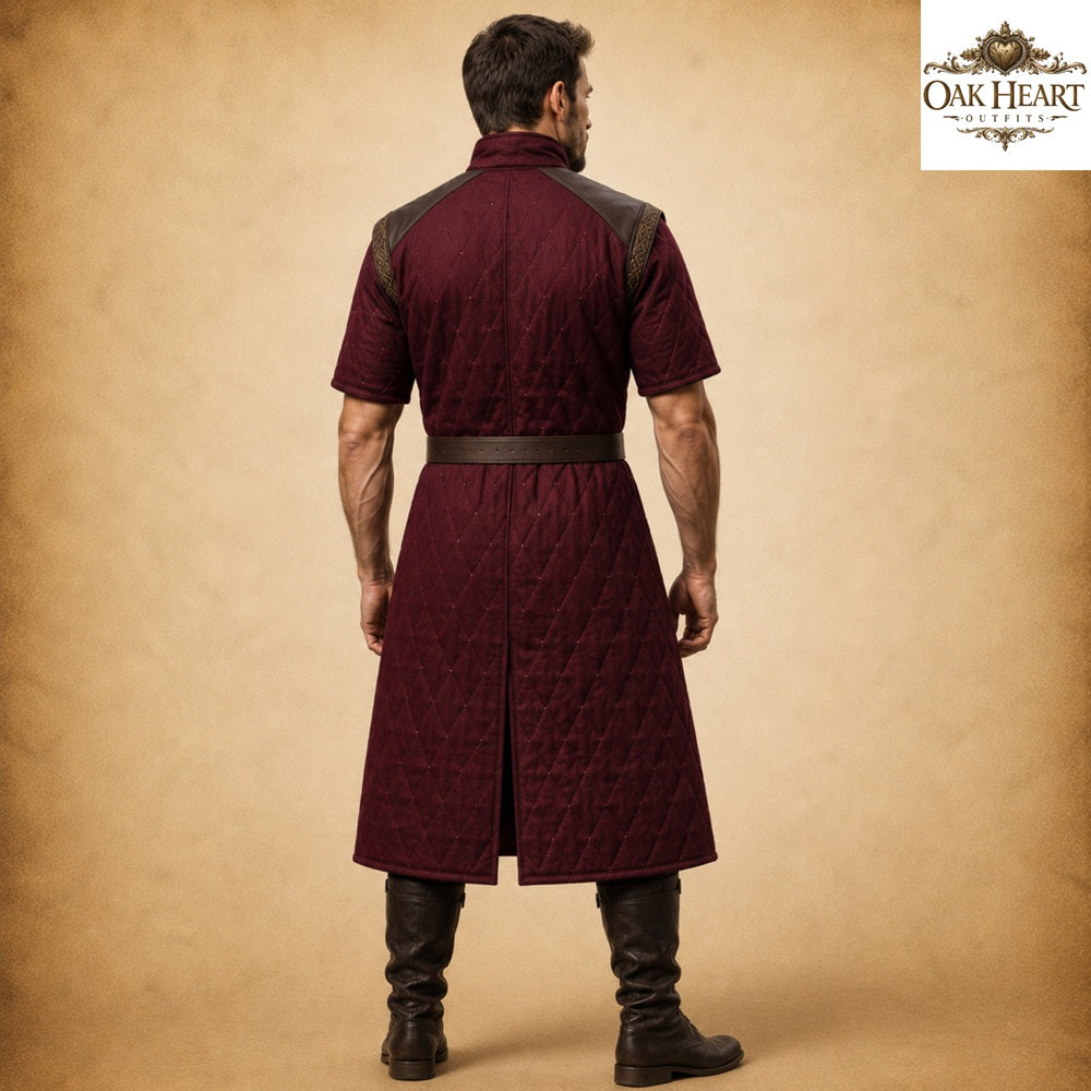 Half Sleeve Medieval Gambeson – Quilted Arming Coat for LARP, SCA & Ren Faire