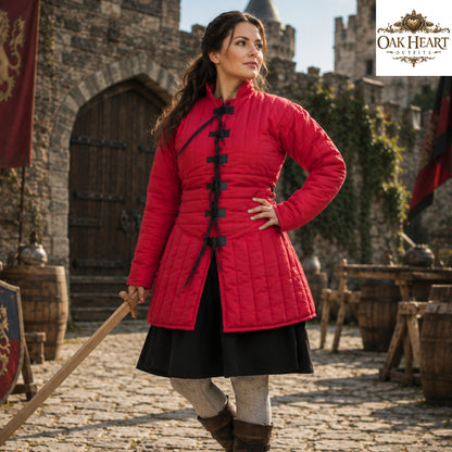 Women's Cotton Padded Gambeson | Medieval Quilted Armor Jacket | LARP Ren Faire SCA Costume