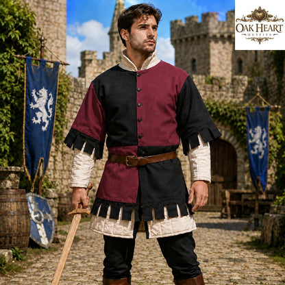 Medieval Cotton Gambeson Yellow Black | Quilted Padded Armor Jacket