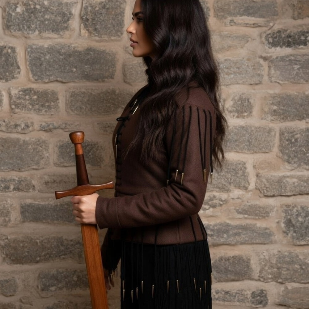 Yellow Lace-Up Medieval Archer Top – Viking Gambeson for LARP, Ren Faire & Reenactment