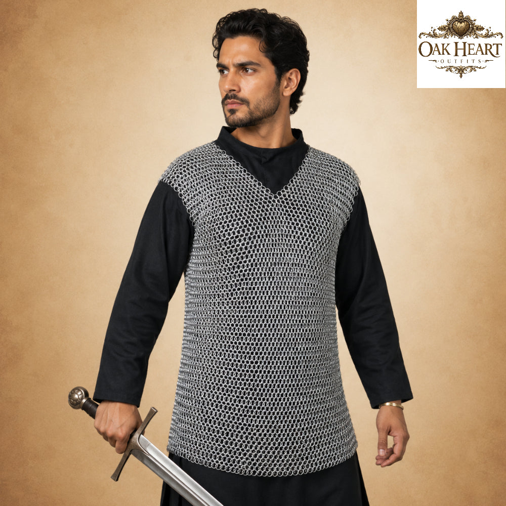 Butted Haubergeon Chainmail Vest Aluminum – Round Ring 10MM, 16 Gauge MA-04 |
