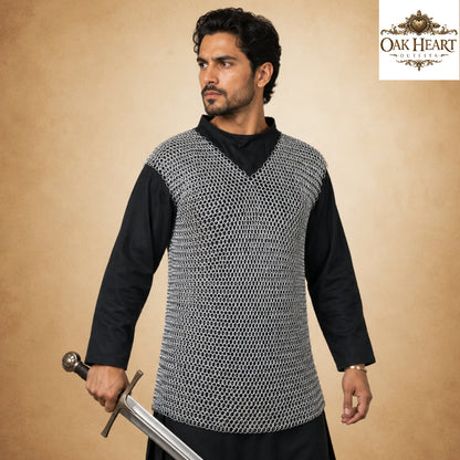Butted Haubergeon Chainmail Vest Aluminum – Round Ring 10MM, 16 Gauge MA-04 |