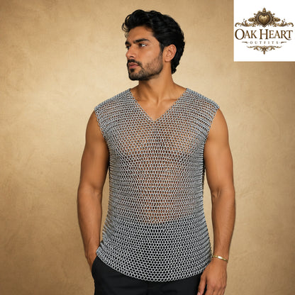 10MM Mild Steel Butted Chainmail Shirt – 18G Medieval Haubergeon Armor