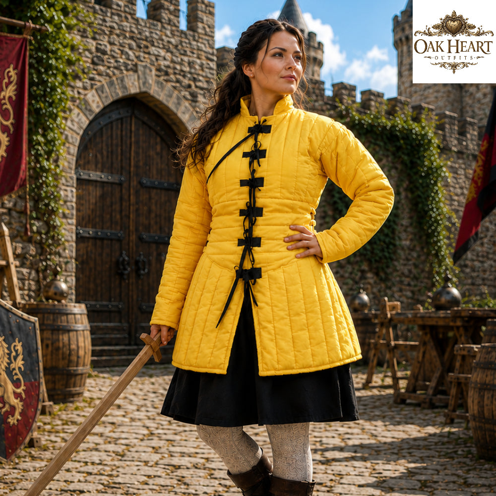 Women's Cotton Padded Gambeson | Medieval Quilted Armor Jacket | LARP Ren Faire SCA Costume