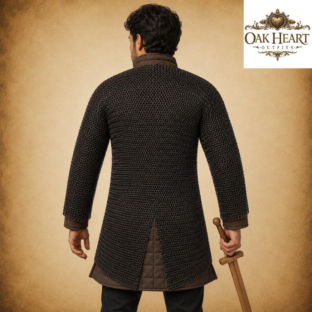 Medieval Chainmail Shirt | 9mm Round Riveted Rings with Flat Washers | Handmade LARP Armor | Viking Hauberk