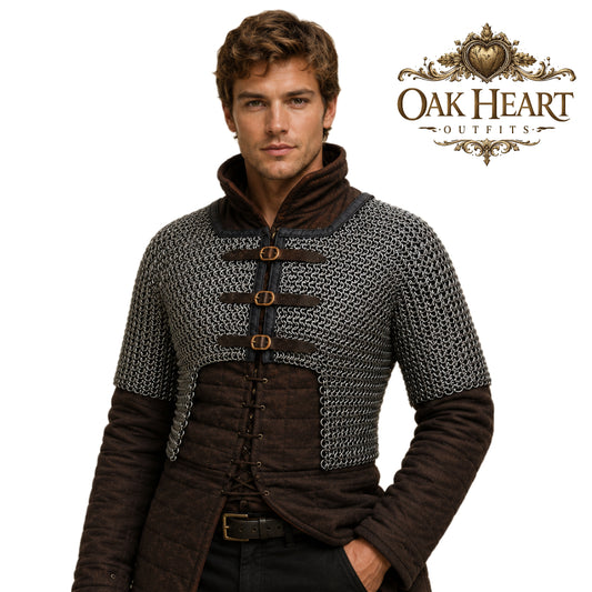 Handmade Viking Chainmail Armor – 9MM Round Riveted Hauberk Shir