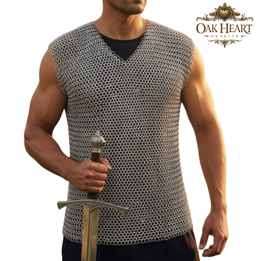 Butted Chainmail Vest Aluminum – 10MM Round Rings 16G LARP Armor