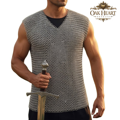 Butted Chainmail Vest Aluminum – 10MM Round Rings 16G LARP Armor