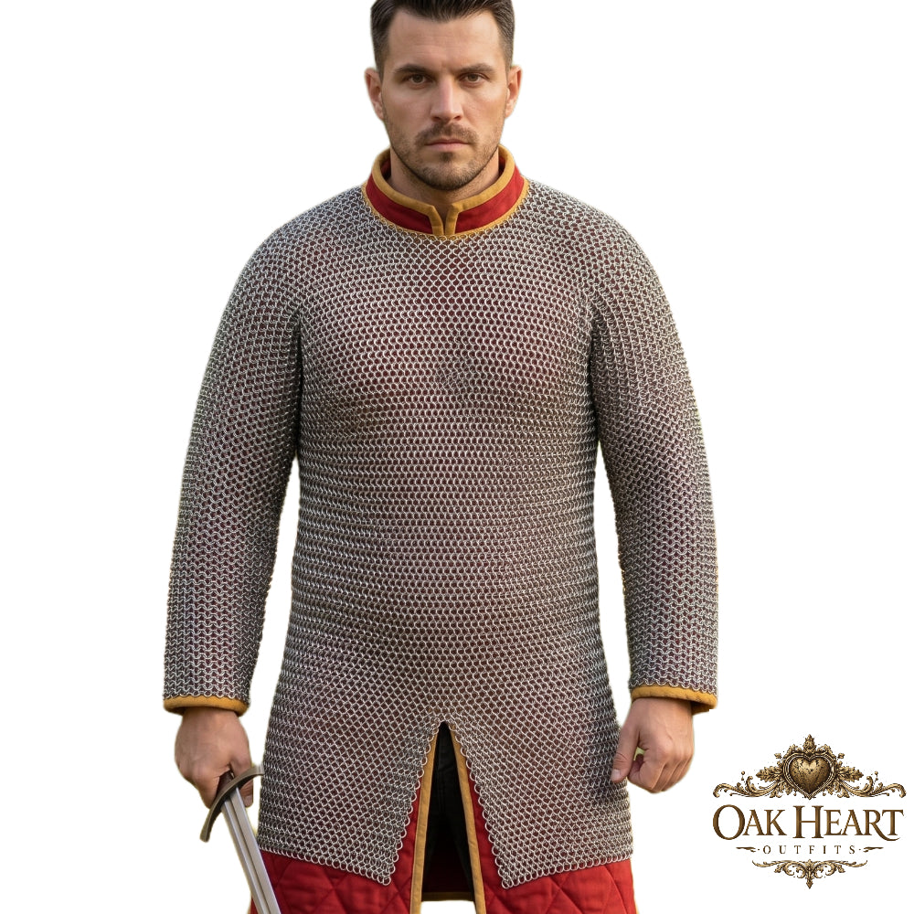 Medieval Aluminum Chainmail Hauberk 16 Gauge Riveted Armor Reenactment LARP
