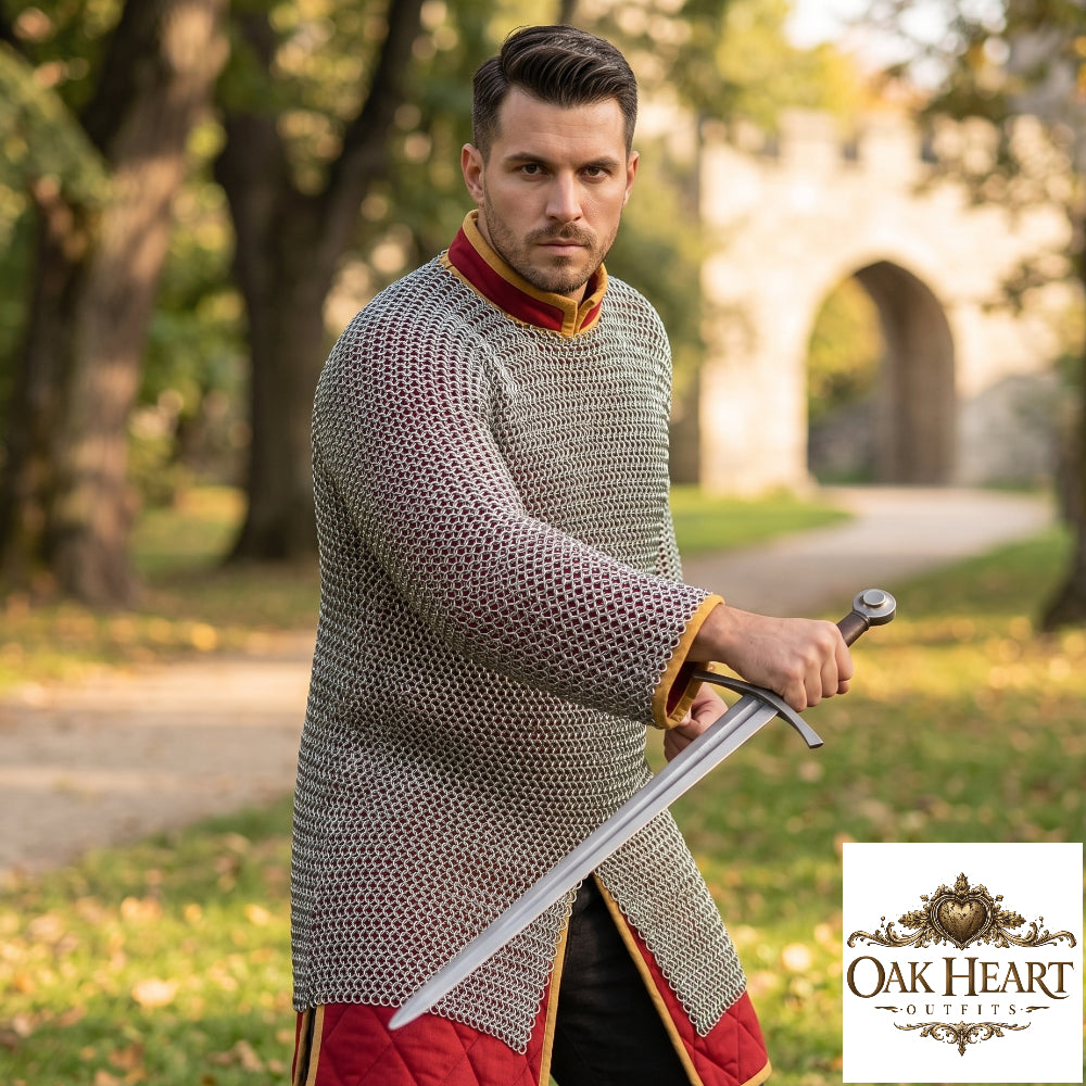 Medieval Aluminum Chainmail Hauberk 16 Gauge Riveted Armor Reenactment LARP