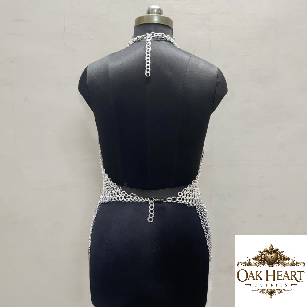 Anodized Aluminum Chainmail Top & Skirt Set – Ren Faire Cosplay Maille Costume, Medieval Outfit