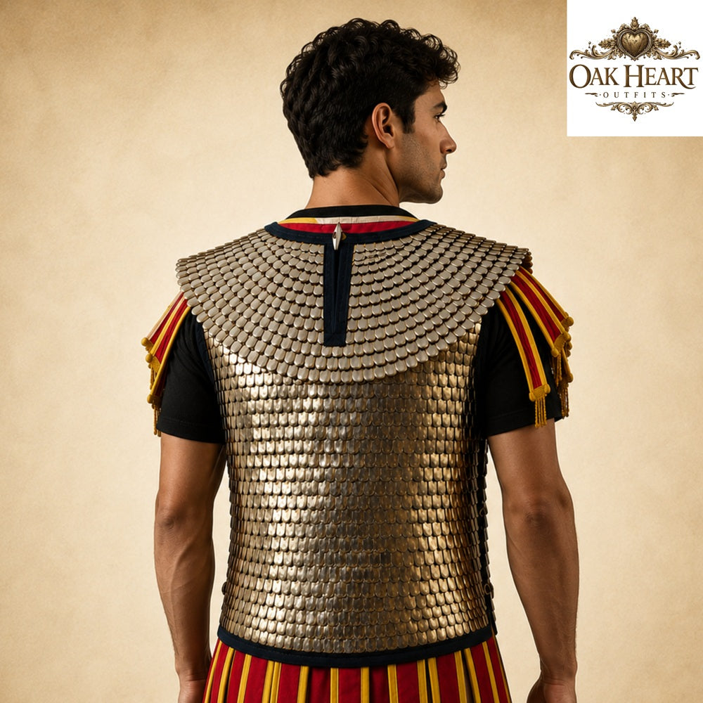 Roman Centurion Lorica Squamata Armor Replica – Medieval Brass Scale Officer Costume
