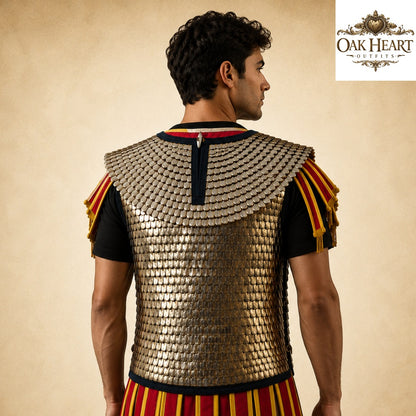 Roman Centurion Lorica Squamata Armor Replica – Medieval Brass Scale Officer Costume