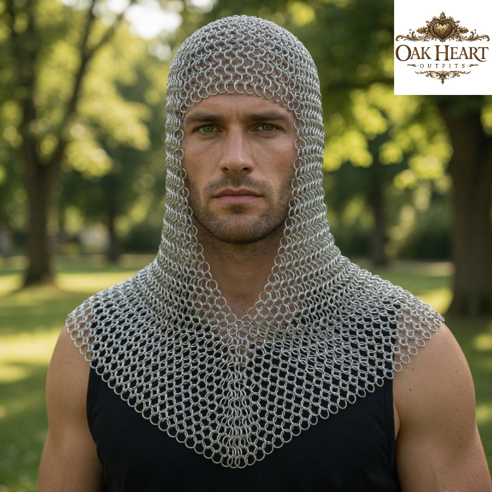 Medieval Aluminum Chainmail Shirt – 9MM Butted Rings, Half Sleeve Haubergeon