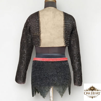 9mm Riveted Chainmail Voider Gambeson with Skirt | Medieval Armor Set for LARP, SCA & Reenactment