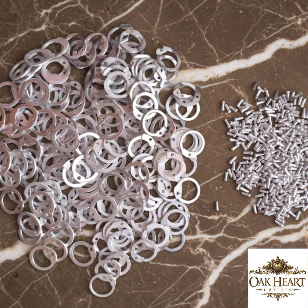 9mm Aluminum Flat Riveted Chainmail Rings – LARP Armor Supplies + Free Tool