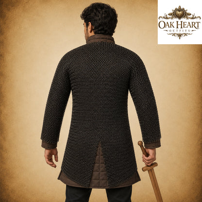 Medieval Chainmail Shirt | 9mm Round Riveted Rings with Flat Washers | Handmade LARP Armor | Viking Hauberk