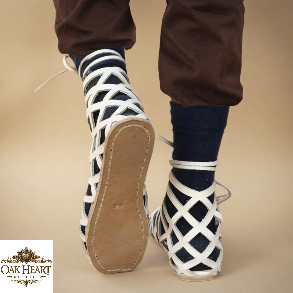 Handcrafted Roman Caligae Sandals – Medieval Greek Leather Warrior Footwear