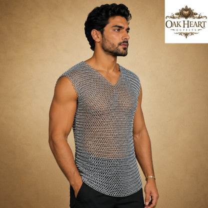10MM Mild Steel Butted Chainmail Shirt – 18G Medieval Haubergeon Armor