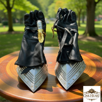Medieval Gothic Knight Gauntlets, Historical Armor Gloves for Costume, LARP & Reenactment