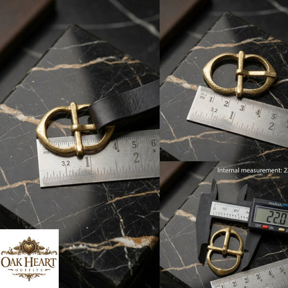 Medieval Brass Belt Buckle – Small Handcrafted LARP & Leather Craft Hardware