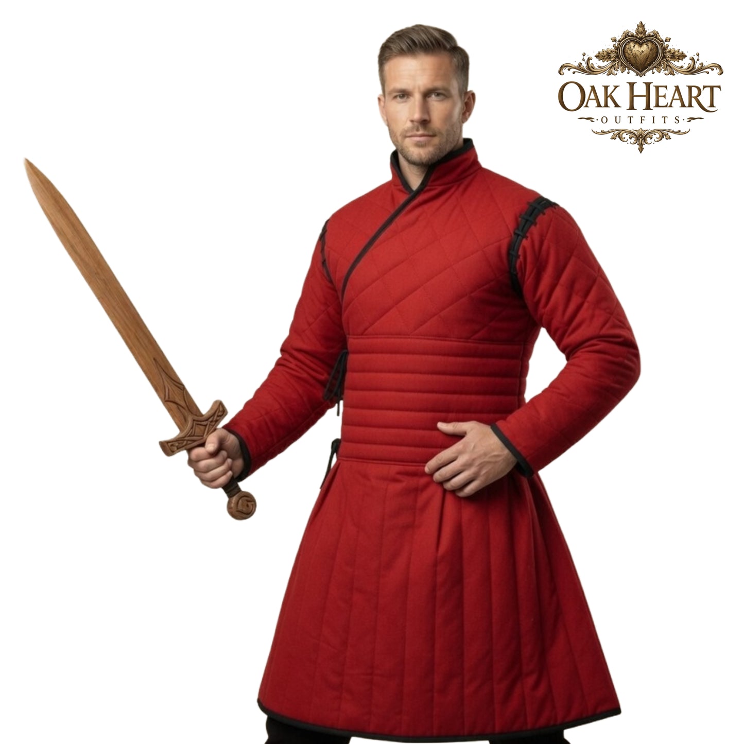 Medieval Padded Gambeson Jacket – Quilted Cotton Armor for LARP, Cosplay, SCA & Reenactment