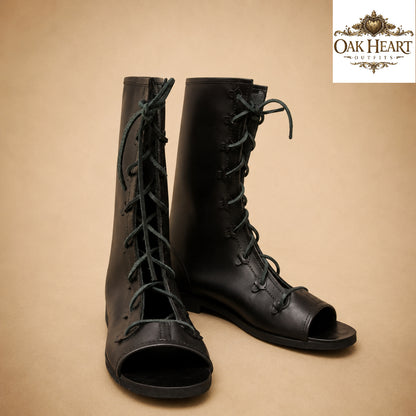 Roman Style Leather Sandals – Men’s Medieval LARP Boots