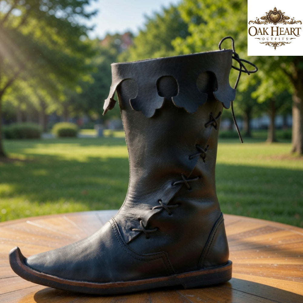 Medieval Viking Leather Boots – LARP, Ren Faire Costume Footwear