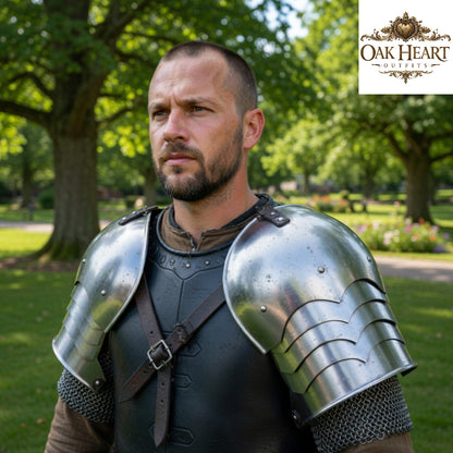 Medieval Steel Pauldrons Arm Armor XIV Century SCA LARP Cosplay Knight Gear