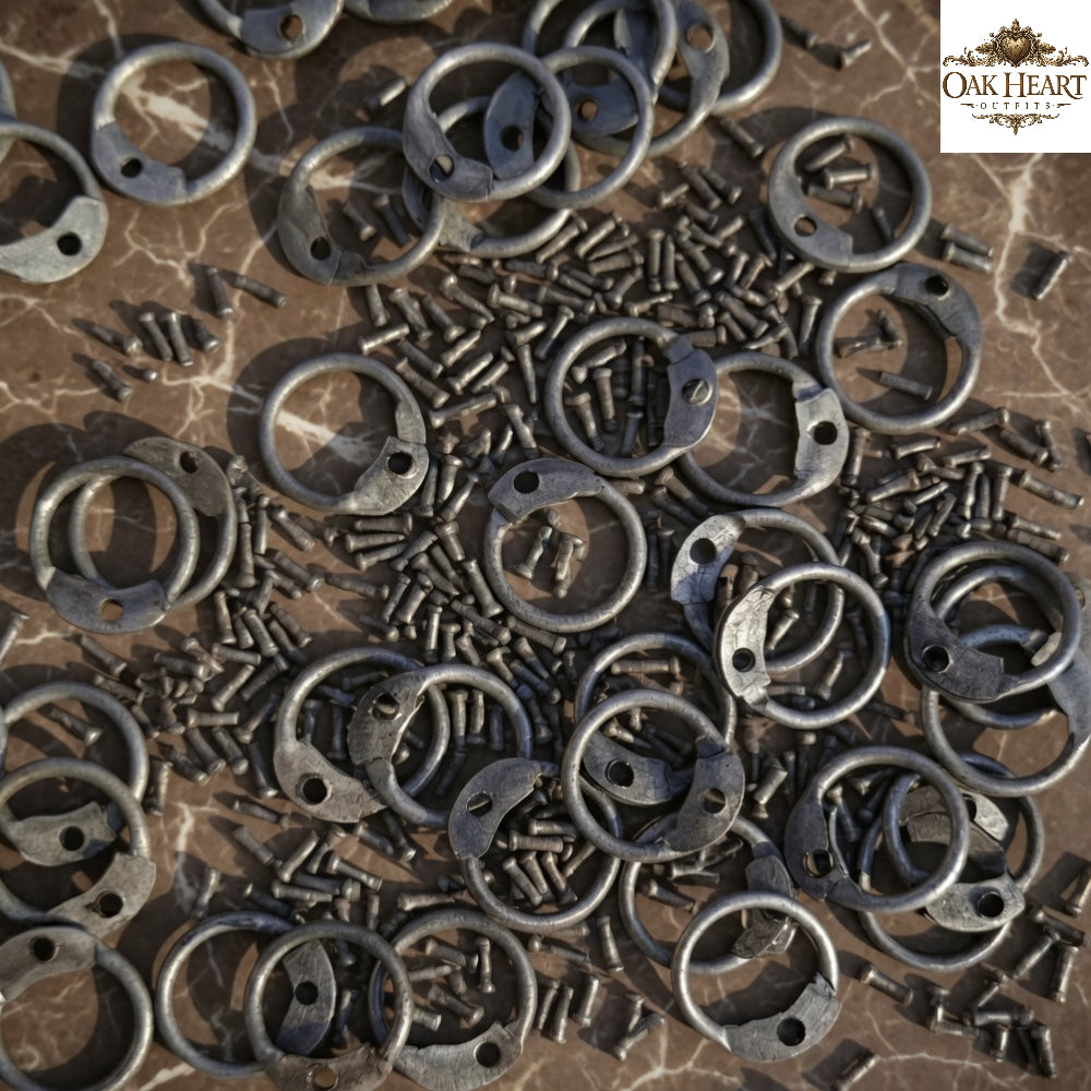 Medieval Riveted Chainmail Rings Steel – Round Armor Repair Rings with Free Tool