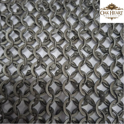 Medieval Chainmail Shirt – 9MM Round Riveted Steel Armor with Washers for LARP