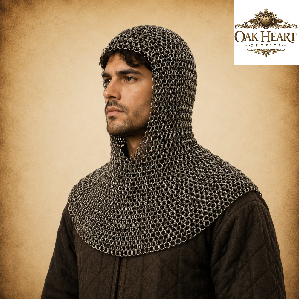 Medieval Chainmail Shirt | 9mm Round Riveted Rings with Flat Washers | Handmade LARP Armor | Viking Hauberk