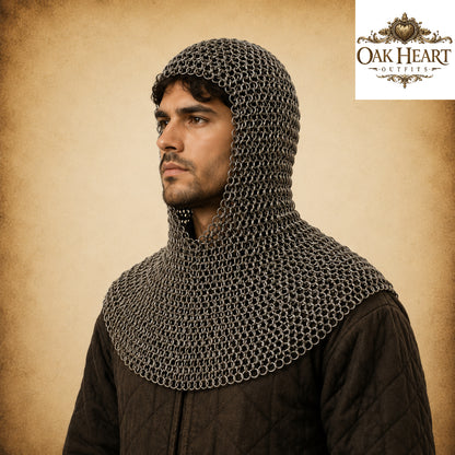 Medieval Chainmail Shirt | 9mm Round Riveted Rings with Flat Washers | Handmade LARP Armor | Viking Hauberk